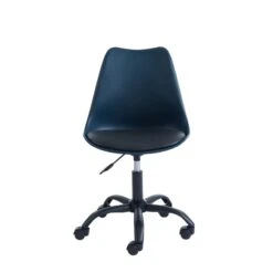 Chaise De Bureau PANTONE Bleu Nuit 5 Roulettes -Mobilia Soldes pantone chaise de bureau bleu 5 pieds a roue 4