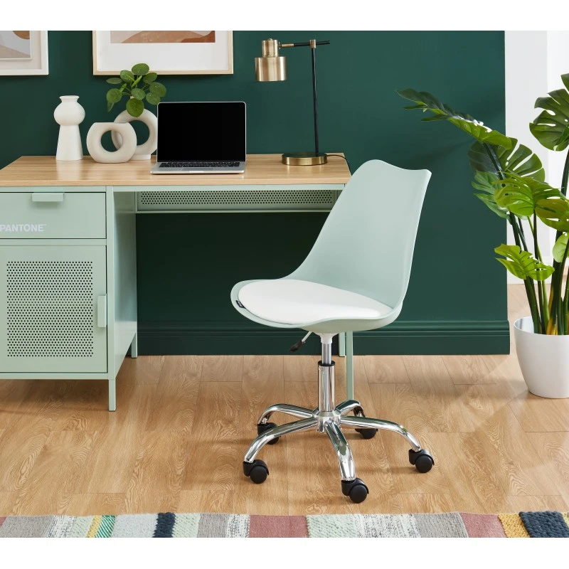 Chaise De Bureau PANTONE Vert Menthe 5 Roulettes 3 Chaise De Bureau PANTONE Vert Menthe 5 Roulettes