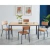 Table De Séjour PANTONE Métal Bleu Nuit Et Effet Bois 160cm -Mobilia Soldes pantone table de sejour bleu plateau en mdf