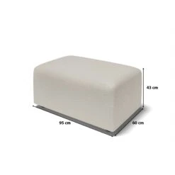 Pouf MILO Tissu Bouclette Blanc 1 Place -Mobilia Soldes pouf milo tissu bouclette blanc 1 place 4