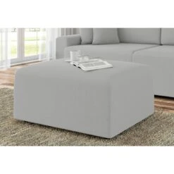 Pouf MILO Tissu Gris 1 Place -Mobilia Soldes pouf milo tissu gris 1 place 4