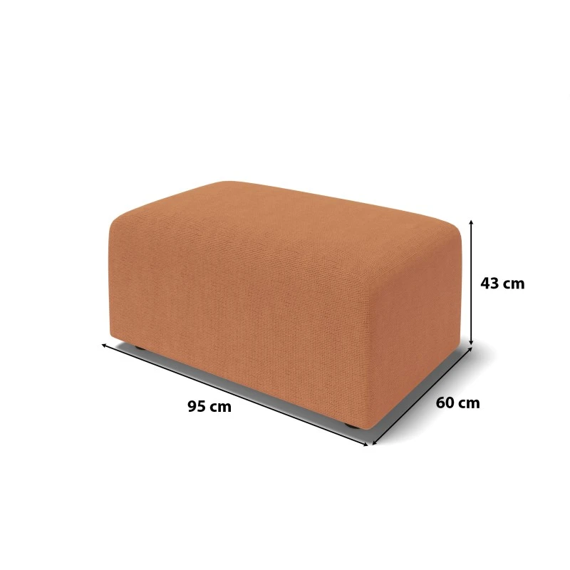 Pouf MILO Tissu Rouille 1 Place 8 Pouf MILO Tissu Rouille 1 Place – Image 6