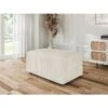 Pouf MILO Velours Côtelé Beige 1 Place -Mobilia Soldes pouf milo velours cotele beige 1 place