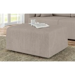 Pouf MILO Velours Côtelé Grège 1 Place -Mobilia Soldes pouf milo velours cotele grege 1 place 4