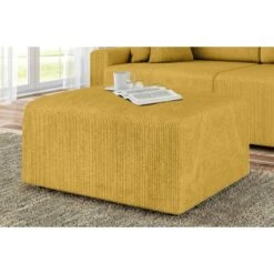 Pouf MILO Velours Côtelé Jaune 1 Place 12 Pouf MILO Velours Côtelé Jaune 1 Place -Mobilia Soldes pouf milo velours cotele jaune 1 place 4