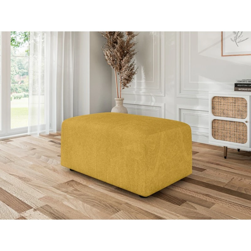 Pouf MILO Velours Côtelé Jaune 1 Place 3 Pouf MILO Velours Côtelé Jaune 1 Place