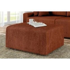 Pouf MILO Velours Côtelé Terracotta 1 Place -Mobilia Soldes pouf milo velours cotele terracotta 1 place 4