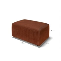 Pouf MILO Velours Côtelé Terracotta 1 Place -Mobilia Soldes pouf milo velours cotele terracotta 1 place 5