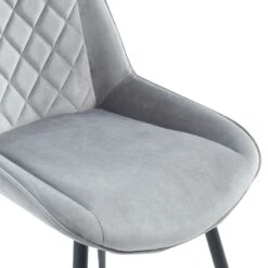 Lot De 2 Chaises ROMY Velours Gris Clair Pieds En Métal Noir 14 Lot De 2 Chaises ROMY Velours Gris Clair Pieds En Métal Noir -Mobilia Soldes romy02gr lot de 2 chaises 2