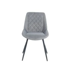Lot De 2 Chaises ROMY Velours Gris Clair Pieds En Métal Noir 18 Lot De 2 Chaises ROMY Velours Gris Clair Pieds En Métal Noir -Mobilia Soldes romy02gr lot de 2 chaises 6