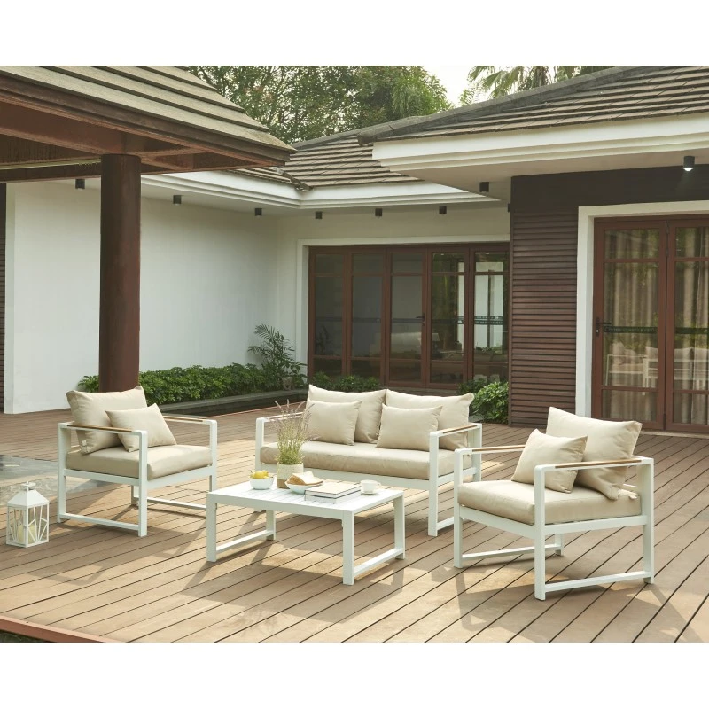 Salon De Jardin ALDO Aluminium 4 Places Coloris Blanc 3 Salon De Jardin ALDO Aluminium 4 Places Coloris Blanc