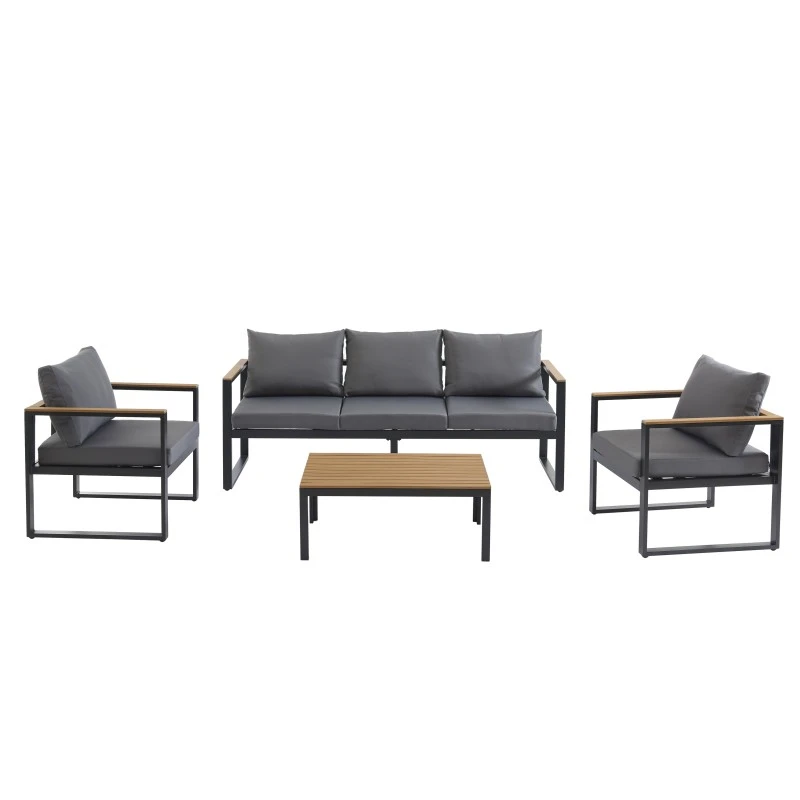 Salon De Jardin ELONA 5 Places En Aluminium Coloris Gris Foncé Avec Housse 4 Salon De Jardin ELONA 5 Places En Aluminium Coloris Gris Foncé Avec Housse – Image 2