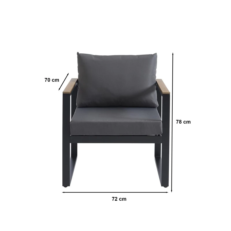 Salon De Jardin ELONA 5 Places En Aluminium Coloris Gris Foncé Avec Housse 6 Salon De Jardin ELONA 5 Places En Aluminium Coloris Gris Foncé Avec Housse – Image 4