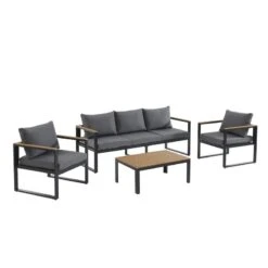 Salon De Jardin ELONA 5 Places En Aluminium Coloris Gris Foncé Avec Housse 16 Salon De Jardin ELONA 5 Places En Aluminium Coloris Gris Foncé Avec Housse -Mobilia Soldes salon de jardin elona aluminium 5 places coloris gris fonce 5