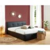 Lit Coffre SEGURO Simili Noir 160x200 Sommier Inclus -Mobilia Soldes seguro160no lit coffre noir