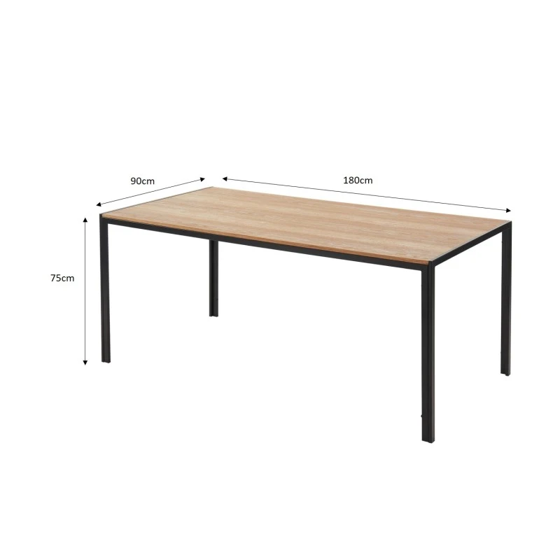 Table De Séjour SOHO Placage Bois Et Métal Noir 180cm 4 Table De Séjour SOHO Placage Bois Et Métal Noir 180cm – Image 2