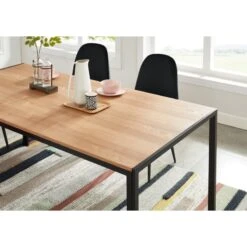 Table De Séjour SOHO Placage Bois Et Métal Noir 180cm 9 Table De Séjour SOHO Placage Bois Et Métal Noir 180cm -Mobilia Soldes soho table 180cm bois et metal 2