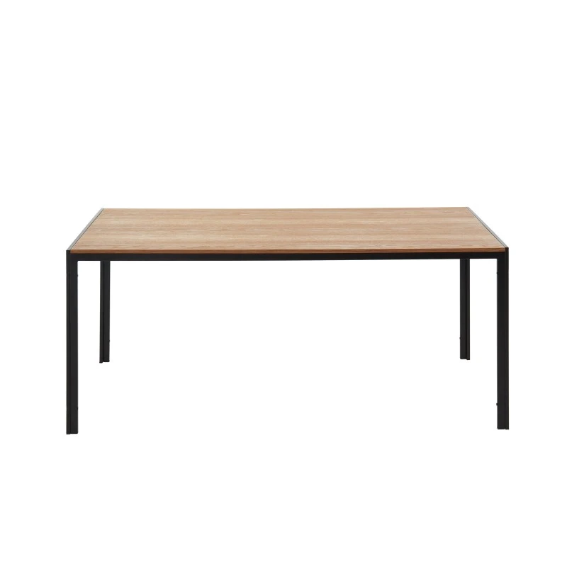 Table De Séjour SOHO Placage Bois Et Métal Noir 180cm 6 Table De Séjour SOHO Placage Bois Et Métal Noir 180cm – Image 4