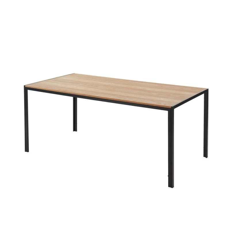 Table De Séjour SOHO Placage Bois Et Métal Noir 180cm 7 Table De Séjour SOHO Placage Bois Et Métal Noir 180cm – Image 5