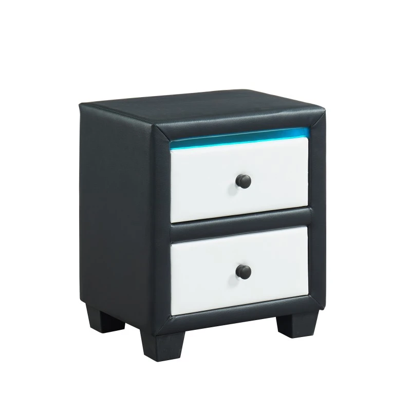 Table De Chevet SOLAR LED Noir Et Blanc L46cm 4 Table De Chevet SOLAR LED Noir Et Blanc L46cm – Image 2