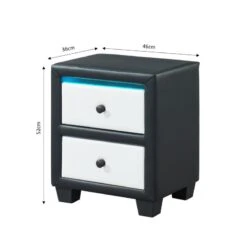 Table De Chevet SOLAR LED Noir Et Blanc L46cm 12 Table De Chevet SOLAR LED Noir Et Blanc L46cm -Mobilia Soldes solar chevet noir blanc led solar chevet noir blanc 3