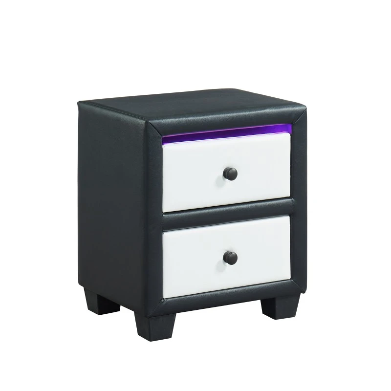 Table De Chevet SOLAR LED Noir Et Blanc L46cm 7 Table De Chevet SOLAR LED Noir Et Blanc L46cm – Image 5