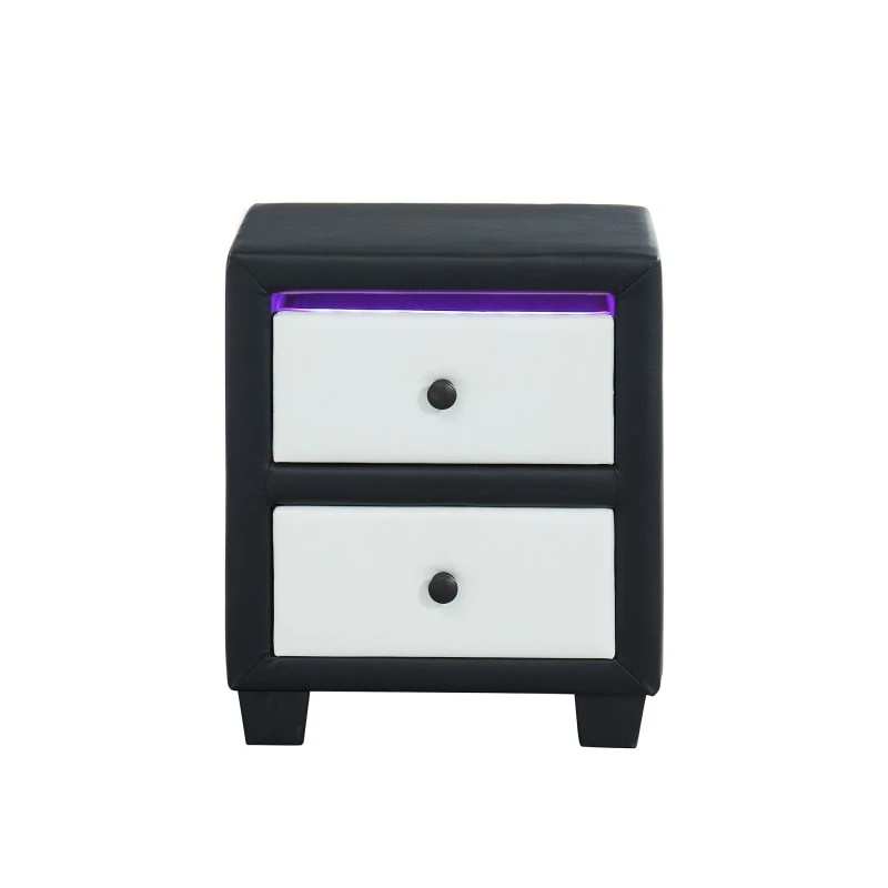 Table De Chevet SOLAR LED Noir Et Blanc L46cm 9 Table De Chevet SOLAR LED Noir Et Blanc L46cm – Image 7