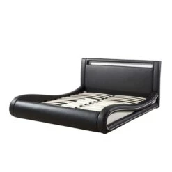 Lit SOLAR LED Noir Et Blanc 160x200cm -Mobilia Soldes solar lit 160 led noir blanc leds multicolores noir blanc 160x200cm 3