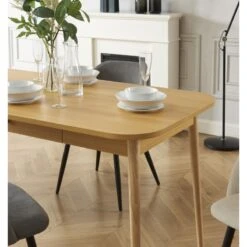 Table à Manger MACARON Effet Chêne Avec Tiroir -Mobilia Soldes table a manger macaron effet chene avec tiroir 2