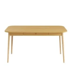 Table à Manger MACARON Effet Chêne Avec Tiroir -Mobilia Soldes table a manger macaron effet chene avec tiroir 6