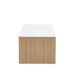 Table Basse AMOS Blanc Et Effet Chêne Plateau Revelable 17 Table Basse AMOS Blanc Et Effet Chêne Plateau Revelable -Mobilia Soldes table basse amos decor bois et blanc plateau relevable l110cm 7