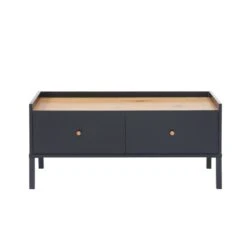 Table Basse ARCHI Noir Et Effet Bois 90cm 14 Table Basse ARCHI Noir Et Effet Bois 90cm -Mobilia Soldes table basse archi noir et bois 2 tiroirs l90cm 5