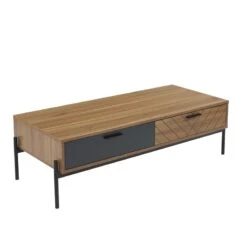 Table Basse GEOMA Effet Chêne Foncé Et Gris L115cm 15 Table Basse GEOMA Effet Chêne Foncé Et Gris L115cm -Mobilia Soldes table basse geoma effet chene fonce et gris l115cm 4