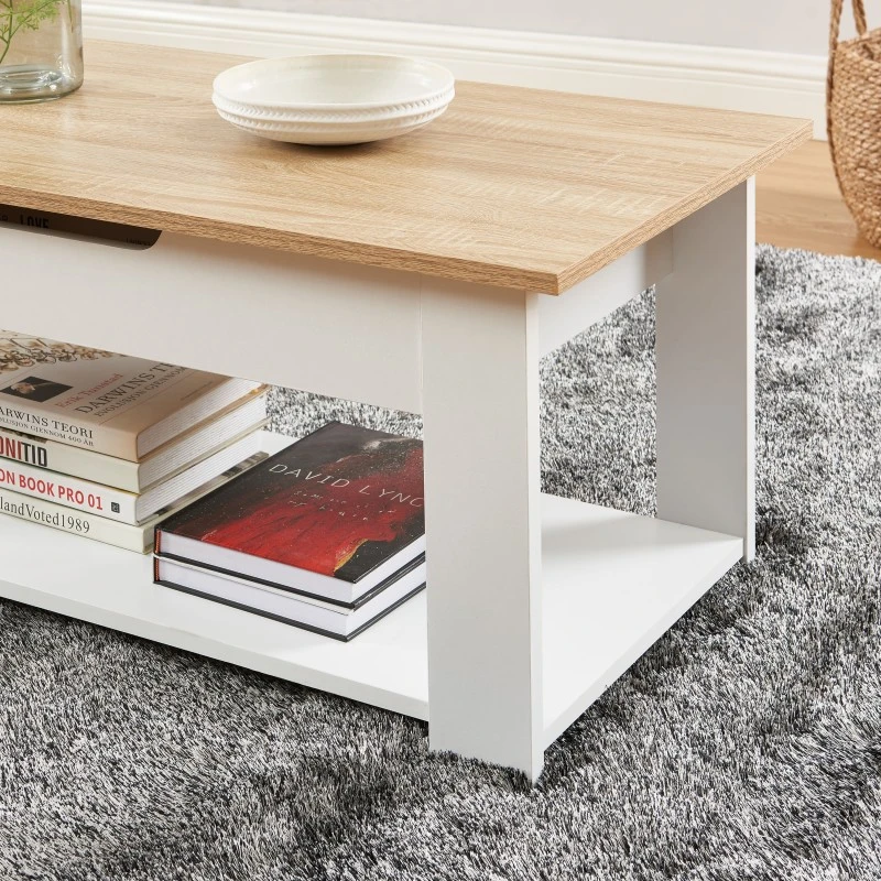 Table Basse JULIETTE Blanc Et Effet Chêne 1 Tiroir 5 Table Basse JULIETTE Blanc Et Effet Chêne 1 Tiroir – Image 3