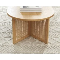 Table Basse LEON Placage Chêne Et Cannage Rotin 120cm 12 Table Basse LEON Placage Chêne Et Cannage Rotin 120cm -Mobilia Soldes table basse leon placage chene et cannage rotin 120cm 2