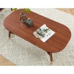 Table Basse MARCELLO Placage Noyer Double Plateau 120cm 11 Table Basse MARCELLO Placage Noyer Double Plateau 120cm -Mobilia Soldes table basse marcello bois de noyer l120cm 3