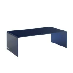 Table Basse PANTONE Verre Courbé Bleu électrique 120cm -Mobilia Soldes table basse pantone verre courbe bleu electrique 120cm 3