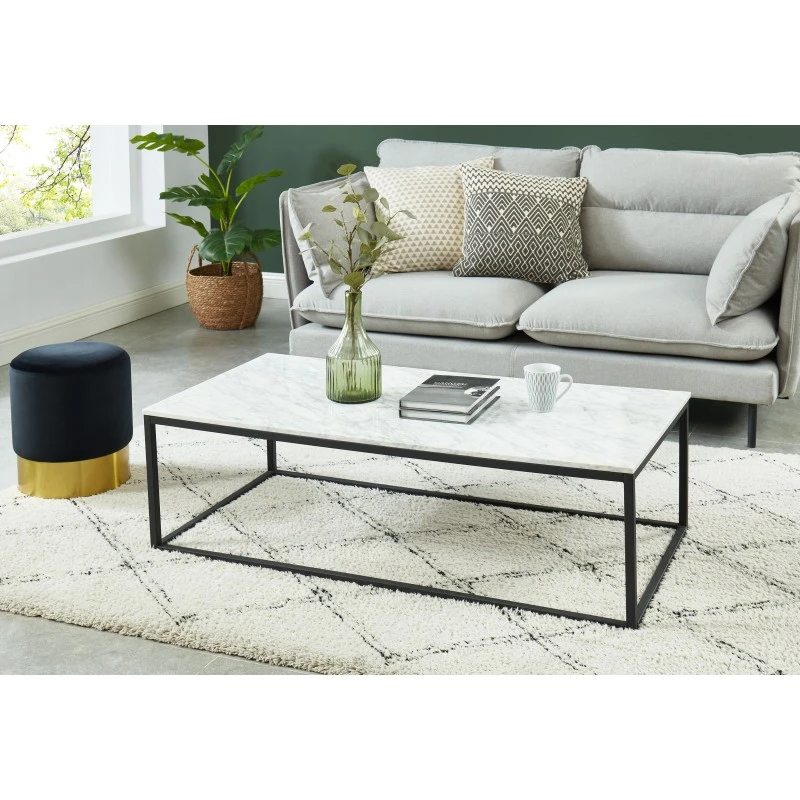 Table Basse TELMA Marbre Blanc Naturel 120cm 3 Table Basse TELMA Marbre Blanc Naturel 120cm