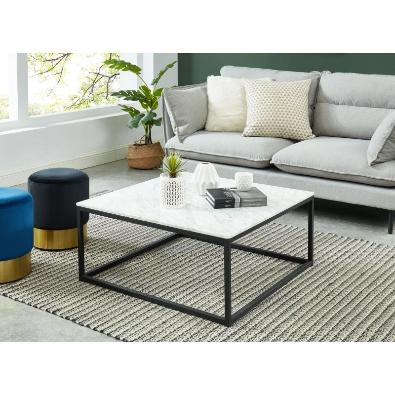 Table Basse TELMA Marbre Blanc Naturel 80cm 3 Table Basse TELMA Marbre Blanc Naturel 80cm