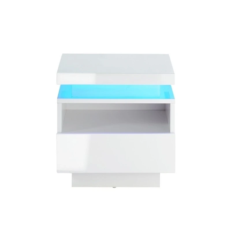 Table De Chevet à LED COSMOS Laqué Blanc Brillant 150cm 4 Table De Chevet à LED COSMOS Laqué Blanc Brillant 150cm – Image 2