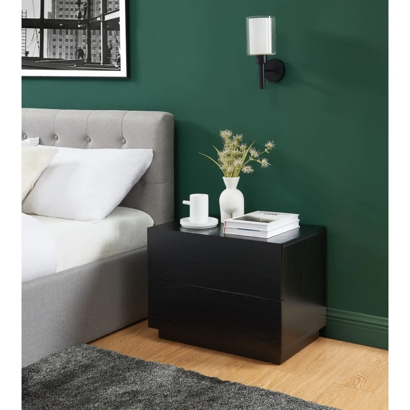 Table De Chevet à Led MORPHEE Noire 2 Tiroirs 6 Table De Chevet à Led MORPHEE Noire 2 Tiroirs – Image 4