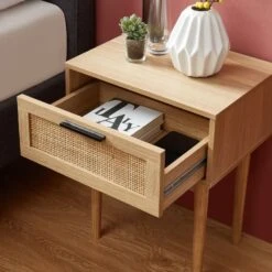 Table De Chevet AMANA Cannage Rotin 1 Tiroir 40cm -Mobilia Soldes table de chevet amana 3