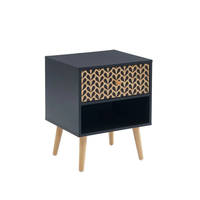 Table De Chevet CAPUCINE Noir Et Effet Chêne 40cm 7 Table De Chevet CAPUCINE Noir Et Effet Chêne 40cm – Image 5