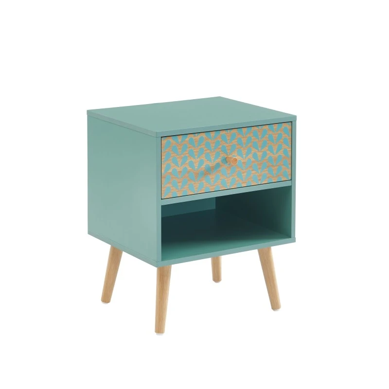 Table De Chevet CAPUCINE Vert De Gris Et Effet Chêne 40cm 7 Table De Chevet CAPUCINE Vert De Gris Et Effet Chêne 40cm – Image 5