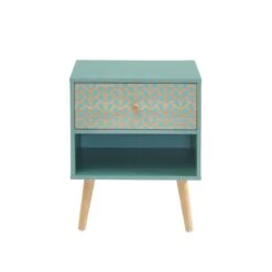 Table De Chevet CAPUCINE Vert De Gris Et Effet Chêne 40cm 15 Table De Chevet CAPUCINE Vert De Gris Et Effet Chêne 40cm -Mobilia Soldes table de chevet capucine coloris vert et bois l40cm 5