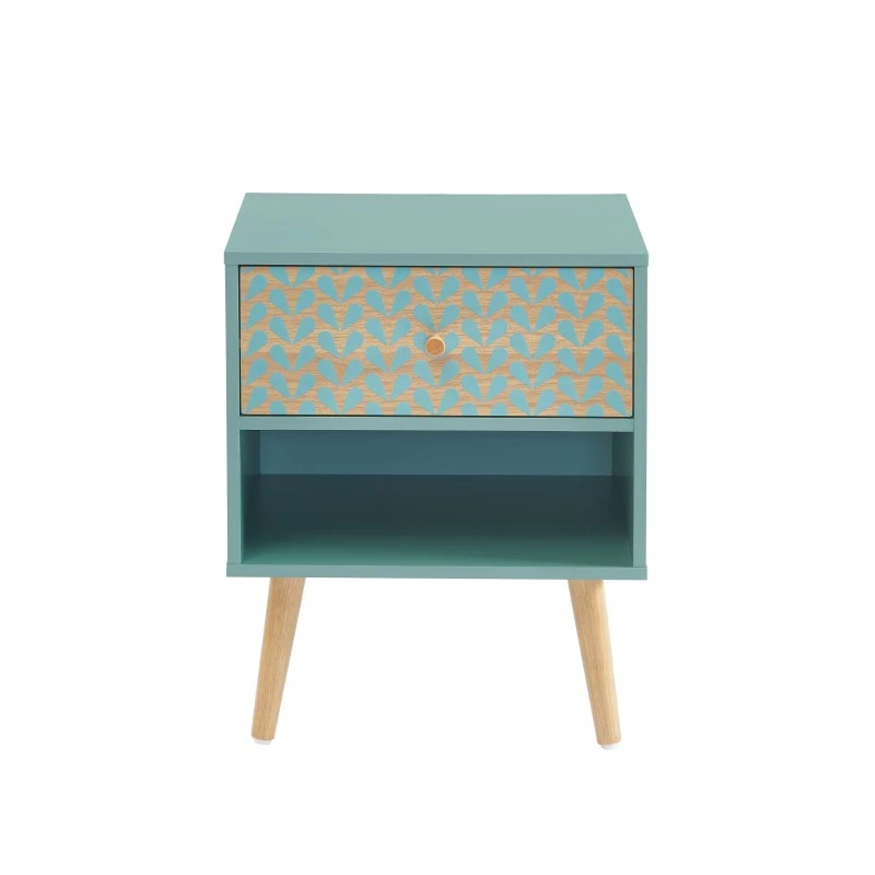 Table De Chevet CAPUCINE Vert De Gris Et Effet Chêne 40cm 9 Table De Chevet CAPUCINE Vert De Gris Et Effet Chêne 40cm – Image 7