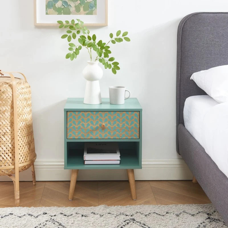 Table De Chevet CAPUCINE Vert De Gris Et Effet Chêne 40cm 3 Table De Chevet CAPUCINE Vert De Gris Et Effet Chêne 40cm