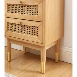 Table De Chevet LEON Placage Chêne Et Cannage Rotin 2 Tiroirs 13 Table De Chevet LEON Placage Chêne Et Cannage Rotin 2 Tiroirs -Mobilia Soldes table de chevet leon placage chene et cannage rotin 2 tiroirs 2