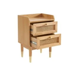 Table De Chevet LEON Placage Chêne Et Cannage Rotin 2 Tiroirs 18 Table De Chevet LEON Placage Chêne Et Cannage Rotin 2 Tiroirs -Mobilia Soldes table de chevet leon placage chene et cannage rotin 2 tiroirs 7