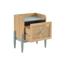 Table De Chevet PABLO Bleu Et Cannage Rotin 1 Tiroir 15 Table De Chevet PABLO Bleu Et Cannage Rotin 1 Tiroir -Mobilia Soldes table de chevet pablo bleu et cannage rotin 1 tiroir 5